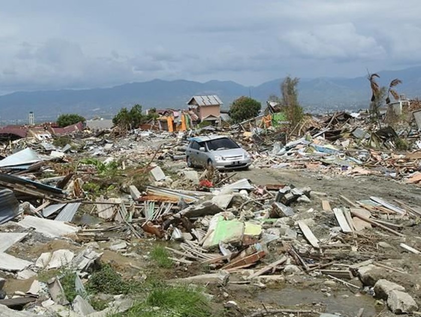 Collapsed  buildings in Indonesia